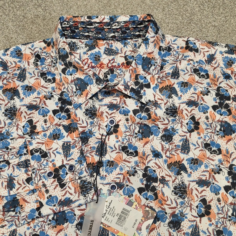Robert Graham ABINGDON Floral Shirt Paisley Cuff Classic Long Sleeve 2XL NWT